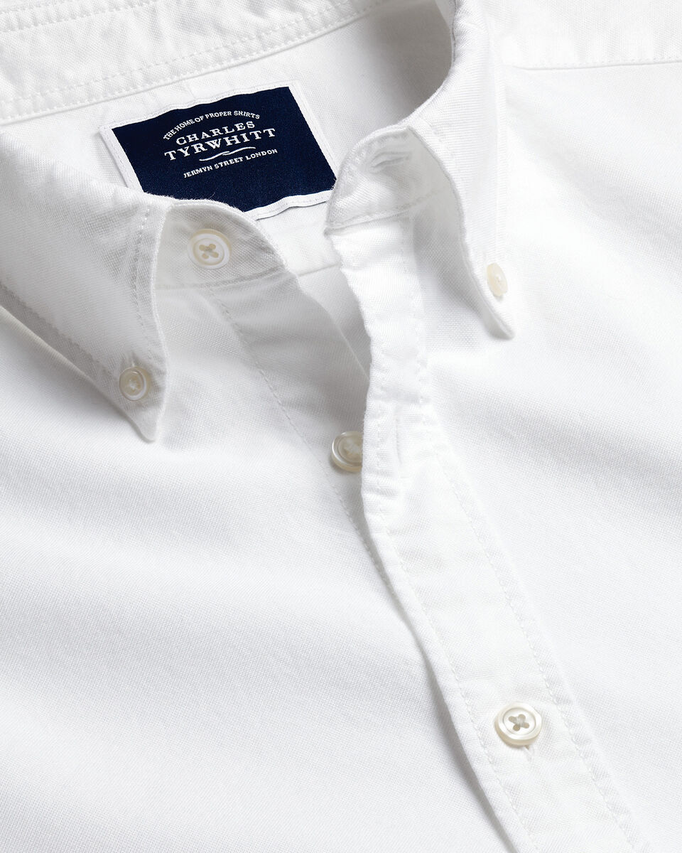 Button-Down Collar Oxford Slim Fit Shirt - White