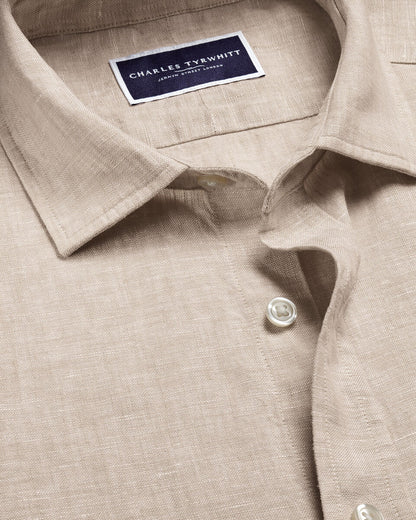 Pure Linen slim Fit Shirt - Oatmeal