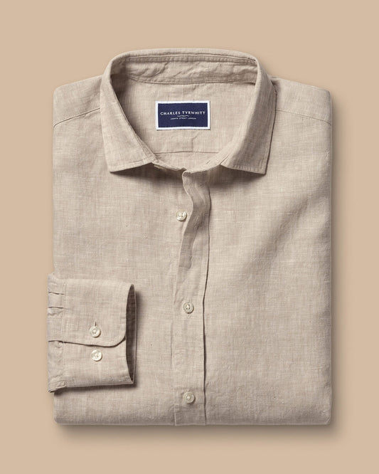 Pure Linen slim Fit Shirt - Oatmeal