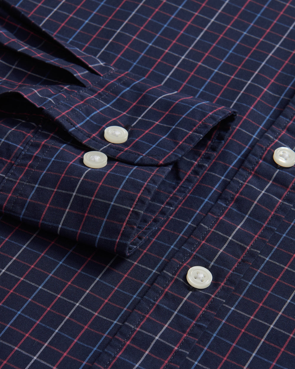 Windowpane Button Down Shirt Navy