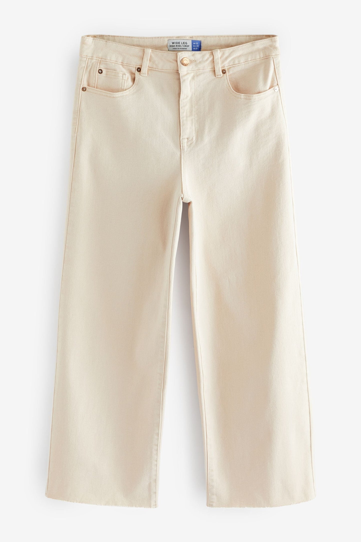 Cropped Wide Leg Jeans Peach Pink