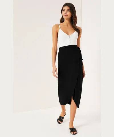 Cotton Sarong Skirt Wrap Skirt Black