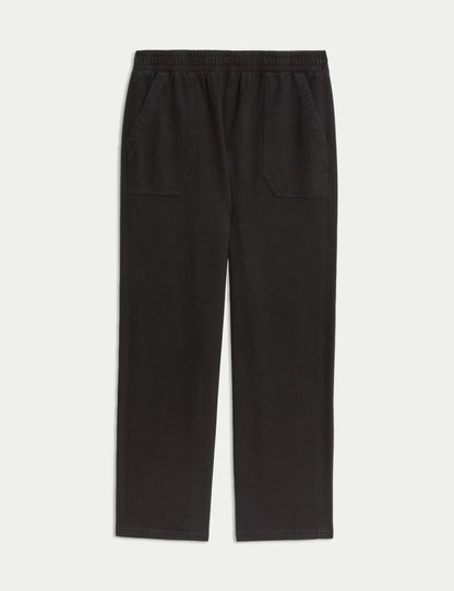 Denim Jersey Straight Leg Trouser