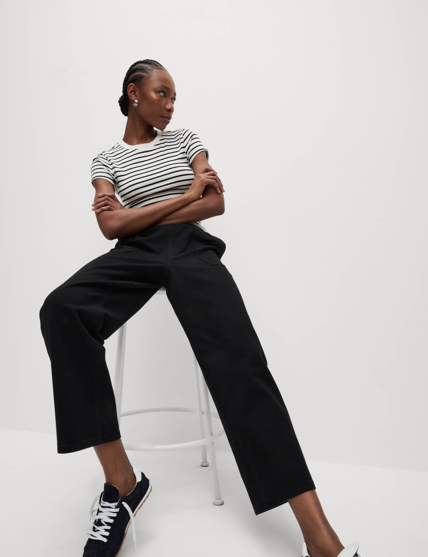 Denim Jersey Straight Leg Trouser