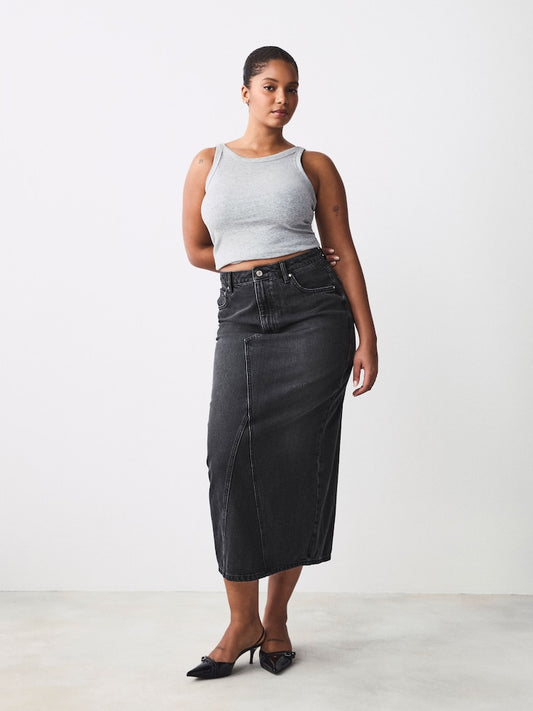 Hourglass High-Waist Denim Skirt