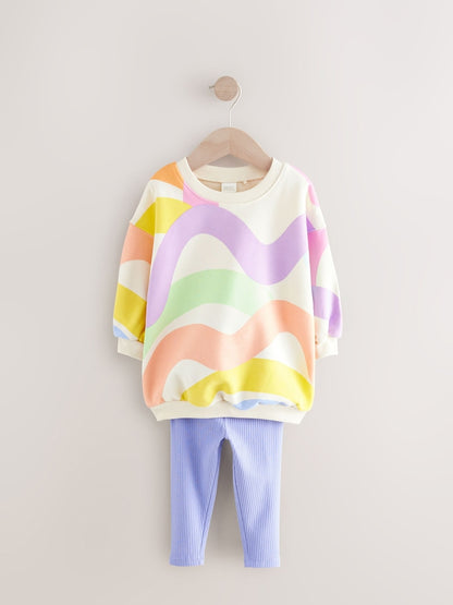 Rainbow Sweatshirt and Leggings Set