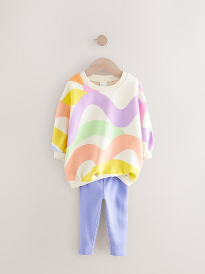 Rainbow Sweatshirt and Leggings Set