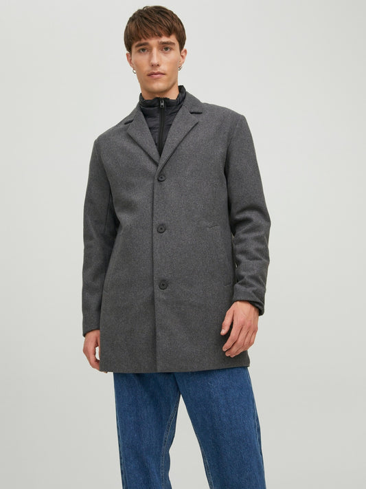 Grey Melange Puffer Coat