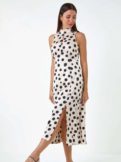 Halterneck Polka Dot Dress