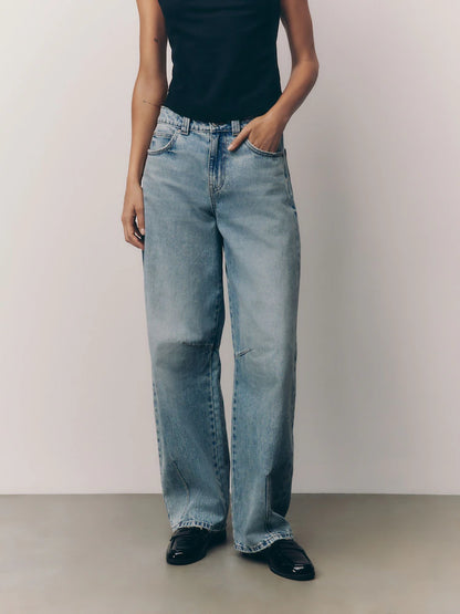 Bleach Darted Knee Barrel 100% Cotton Jeans