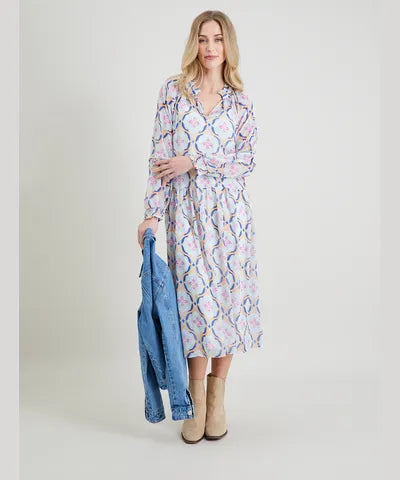Chiffon Tile Print Dress