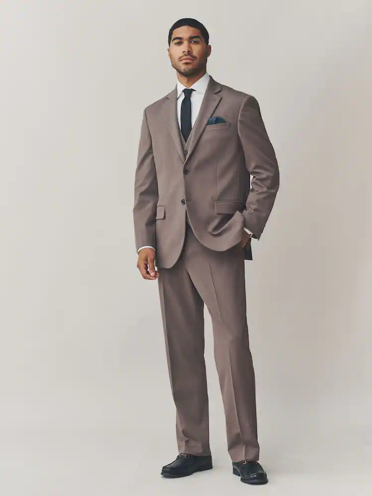 Light Brown Skinny Fit Motionflex Stretch Suit Trousers