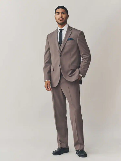 Light Brown Skinny Fit Motionflex Stretch Suit Trousers