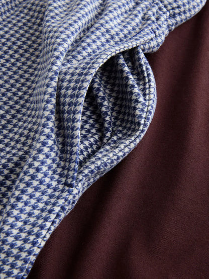 Blue Check Motionflex Cosy Short Sleeve Cuffed Pjamas