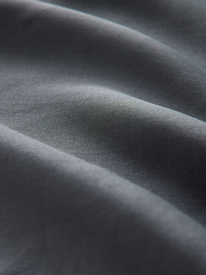 Charcoal Grey Satin Midi Skirt