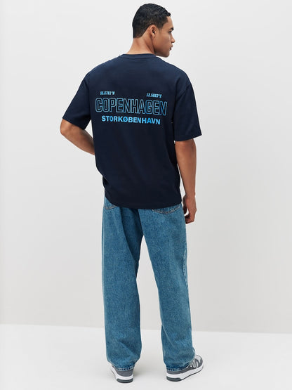 Navy Copenhagen Regular Fit Graphic Print Heavy Weight T-Shirt