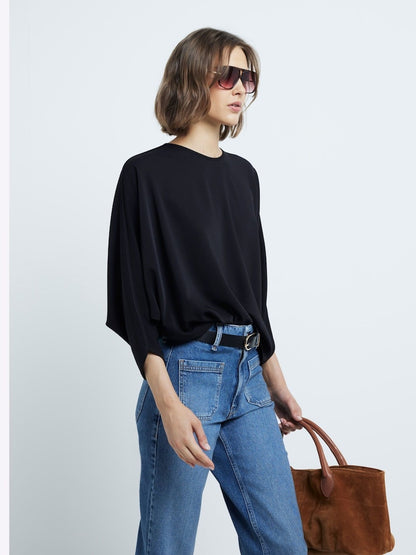 Black Batwing Blouse