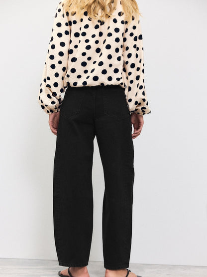 Black Horseshoe Barrel/Balloon Leg Jeans
