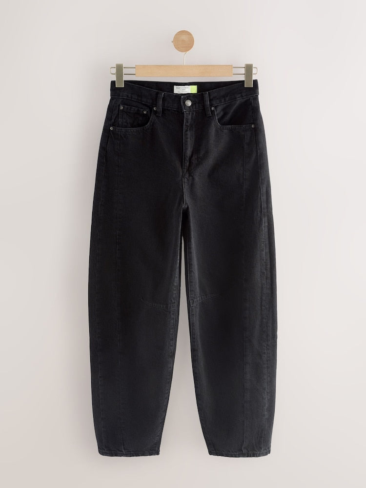 Black Horseshoe Barrel/Balloon Leg Jeans