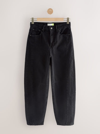 Black Horseshoe Barrel/Balloon Leg Jeans
