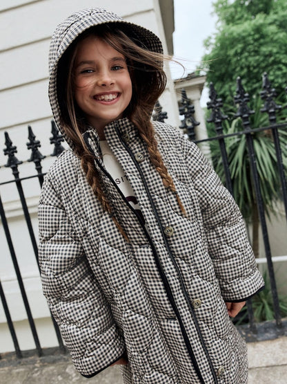 Check Shower Resistant Quilted Jacket