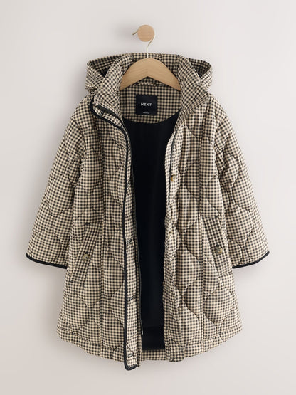 Check Shower Resistant Quilted Jacket