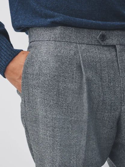 Grey Tailored Fit Wool Blend Suits Trousers