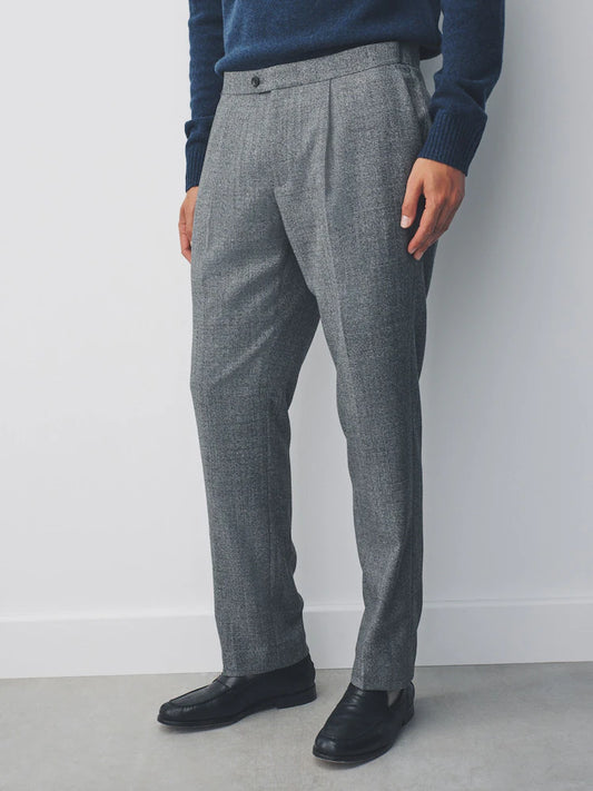 Grey Tailored Fit Wool Blend Suits Trousers