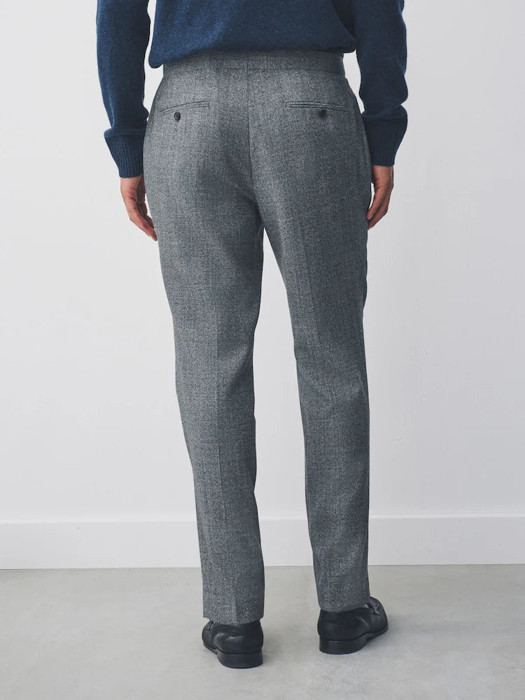Grey Tailored Fit Wool Blend Suits Trousers