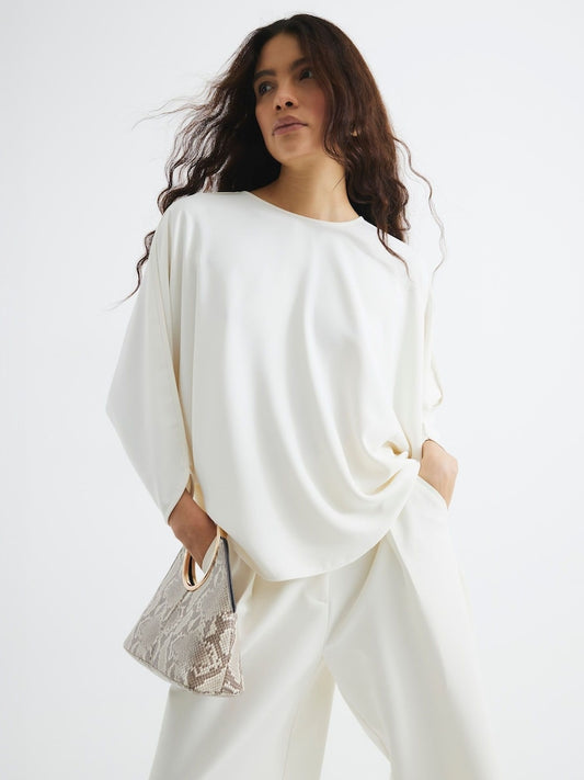 River Island Cream Long Sleeve Batwing T-Shirt
