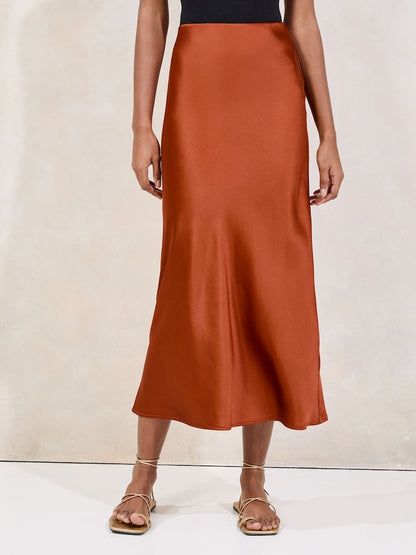 Satin Midi Skirt