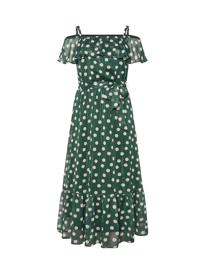 Yours Curve Green London Ruffle Maxi Dress