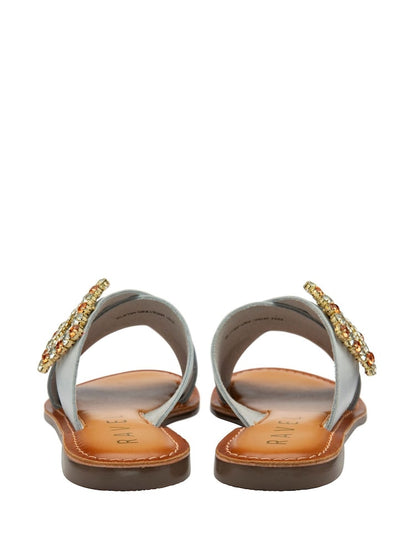 Ravel White Leather Mule Sandals