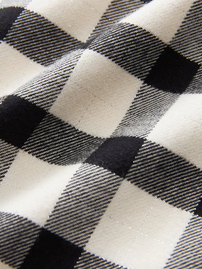 Black/White Woven Check Pyjama Bottoms