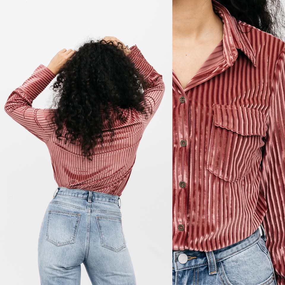 Velvet Plisse Shirt