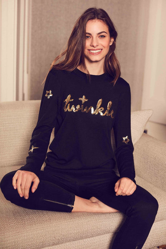Twinkle Black Sequin Jumper