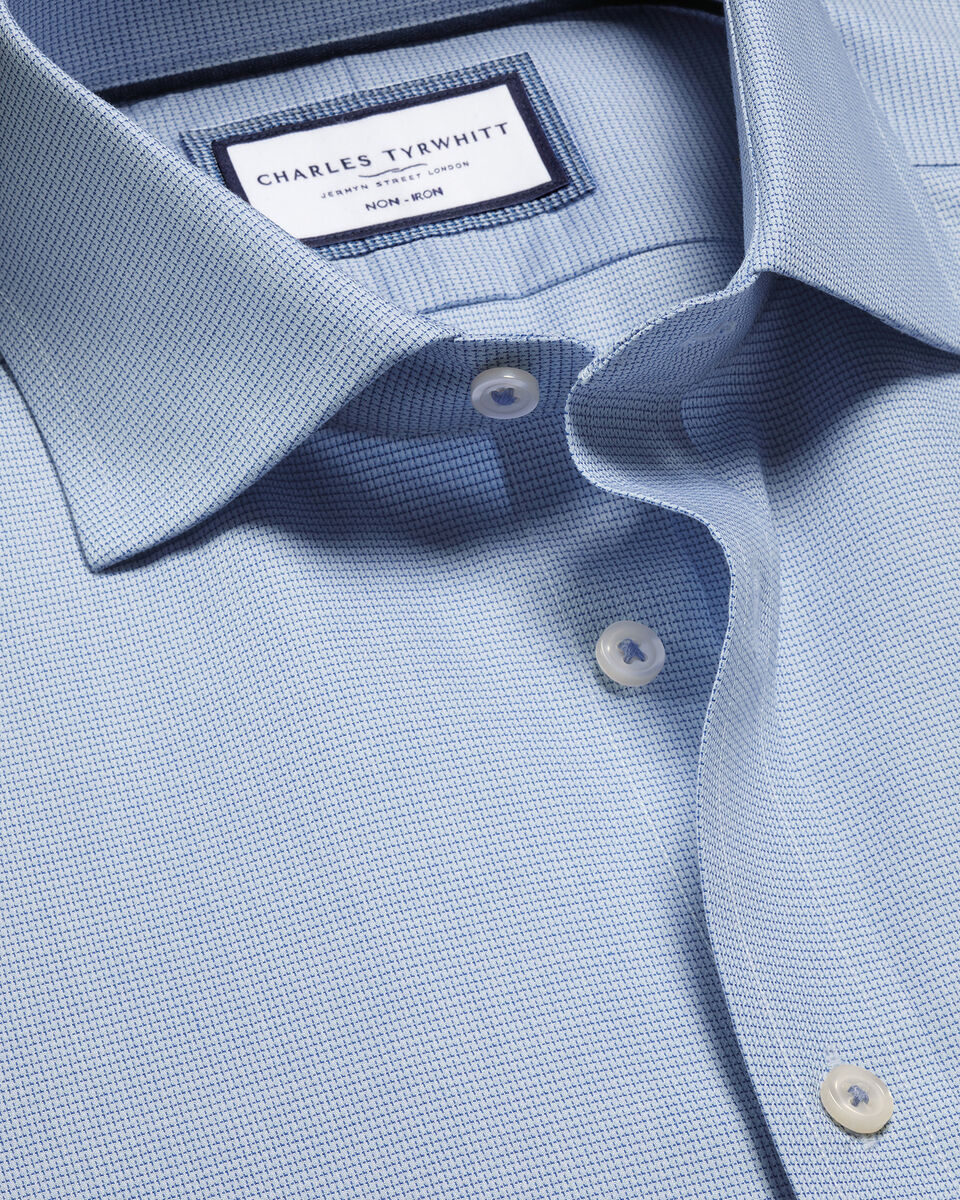 Non-Iron Slim Fit Westminster Weave Shirt - Sky Blue