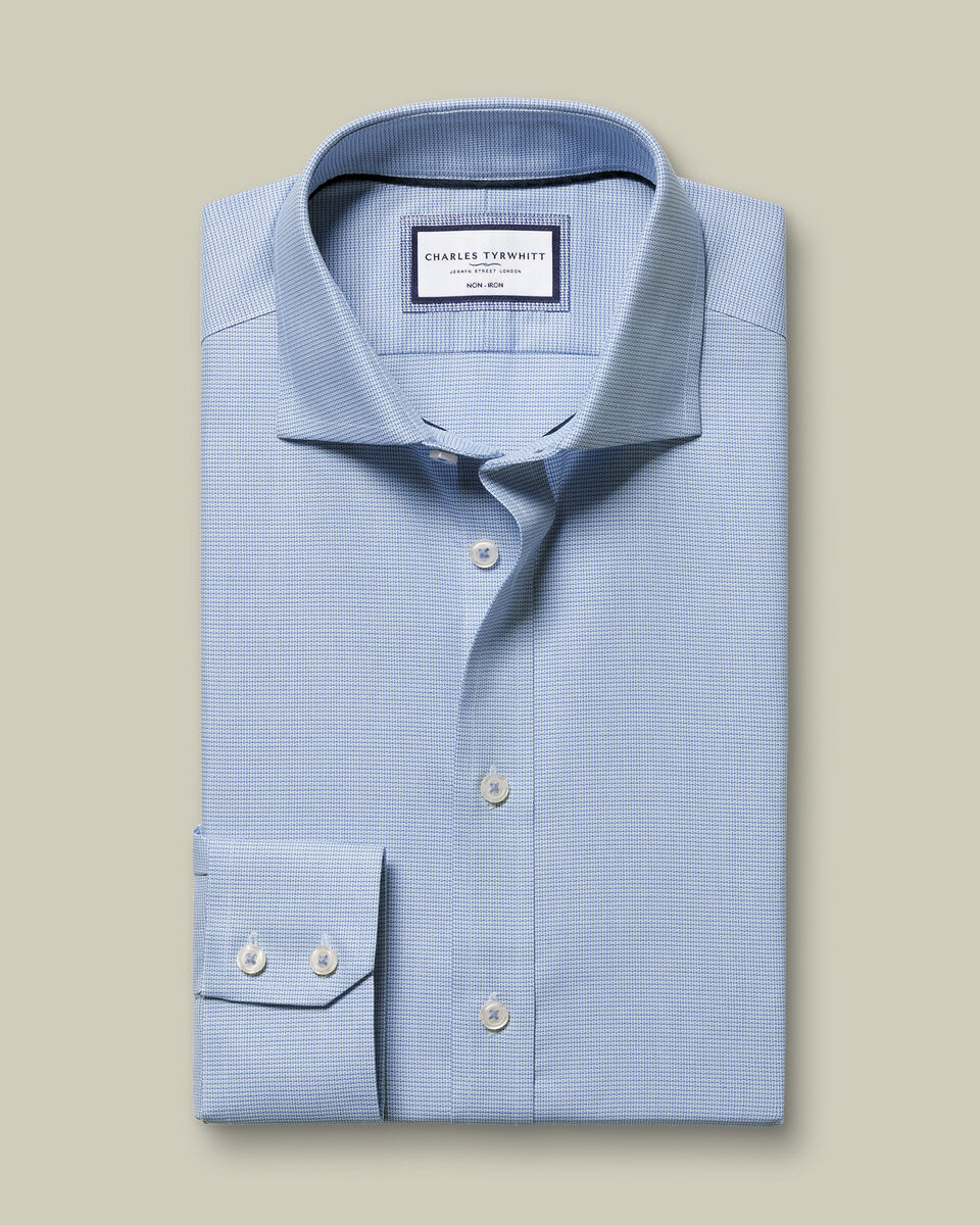 Non-Iron Slim Fit Westminster Weave Shirt - Sky Blue