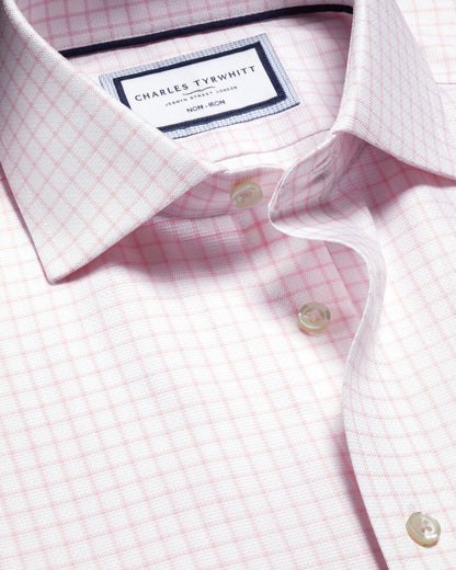 Non-Iron Westminster Weave Check Classic Fit Shirt - Pink