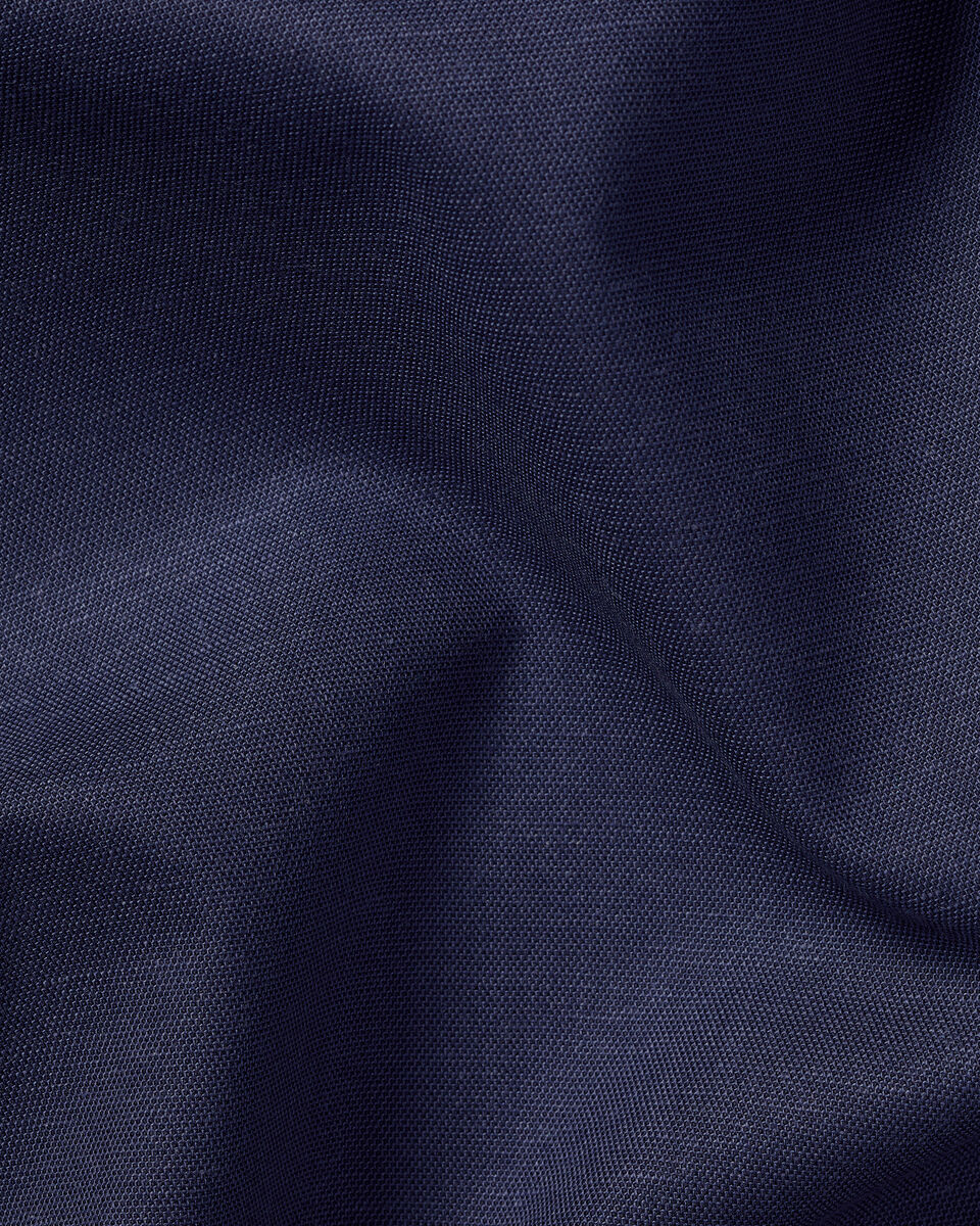 Slim Fit Non-Iron Cotton Linen Shirt - Ink Blue