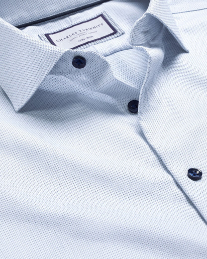 Classic Fit Non-Iron Dot Stretch Texture Shirt - White
