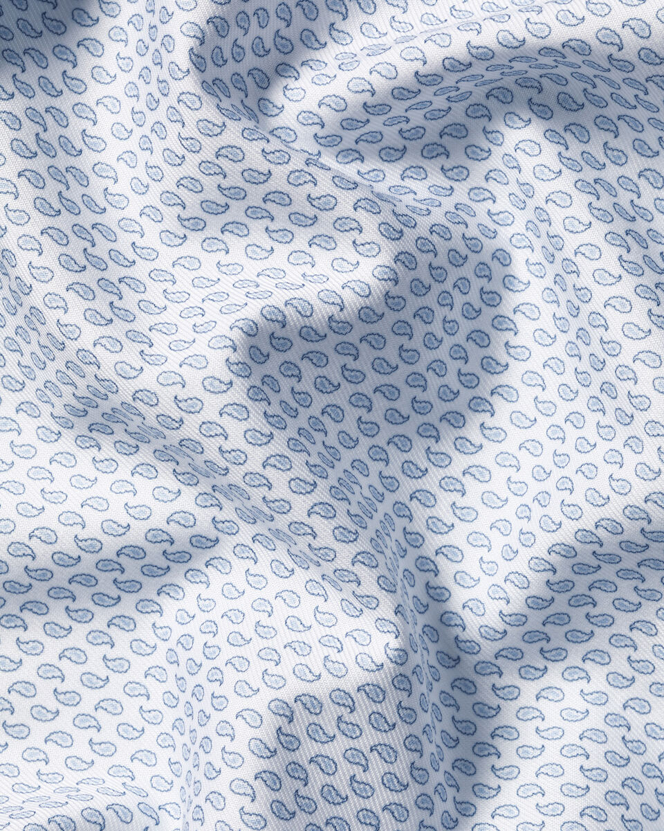 Slim Fit Non-Iron Stretch Paisley Print Shirt - Light Blue
