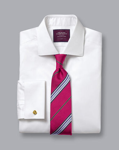 Semi Cutaway Collar Classic Fit Shirt White