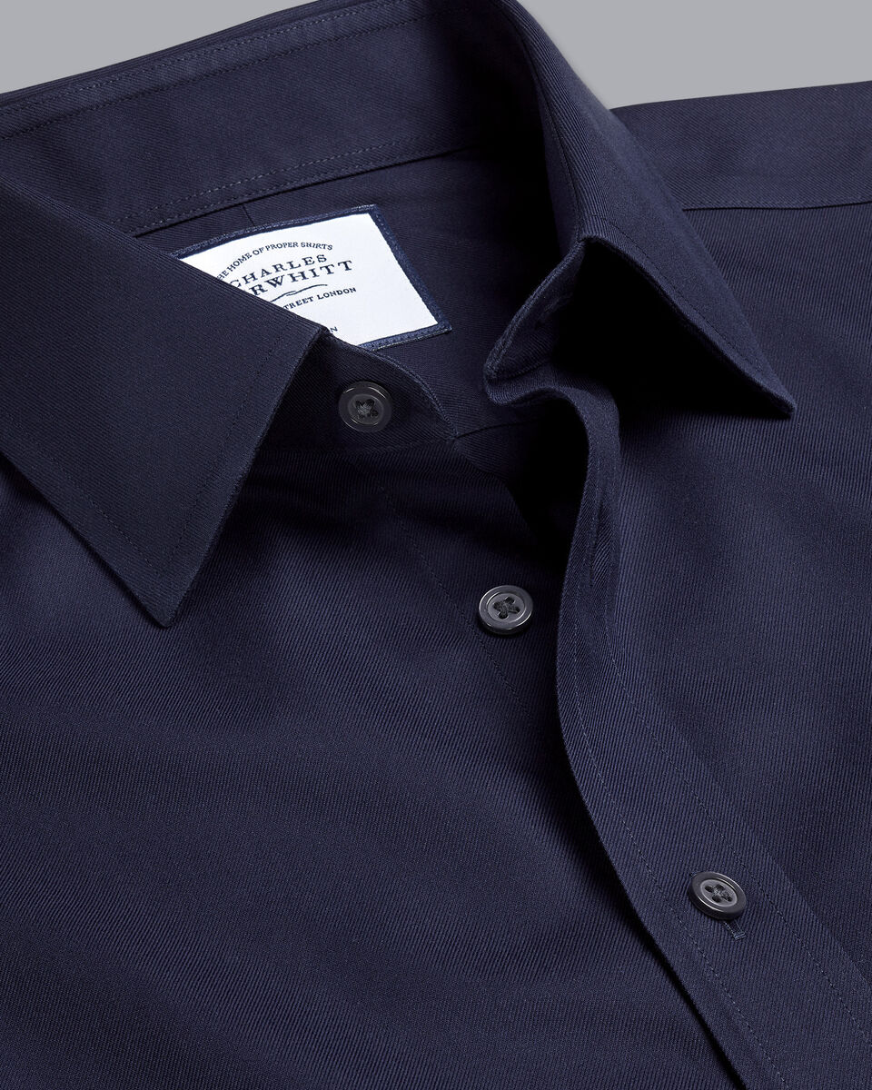 Classic Fit Non-Iron Twill Shirt - Navy