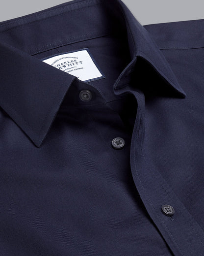 Classic Fit Non-Iron Twill Shirt - Navy