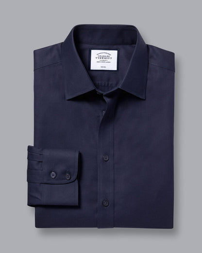 Classic Fit Non-Iron Twill Shirt - Navy