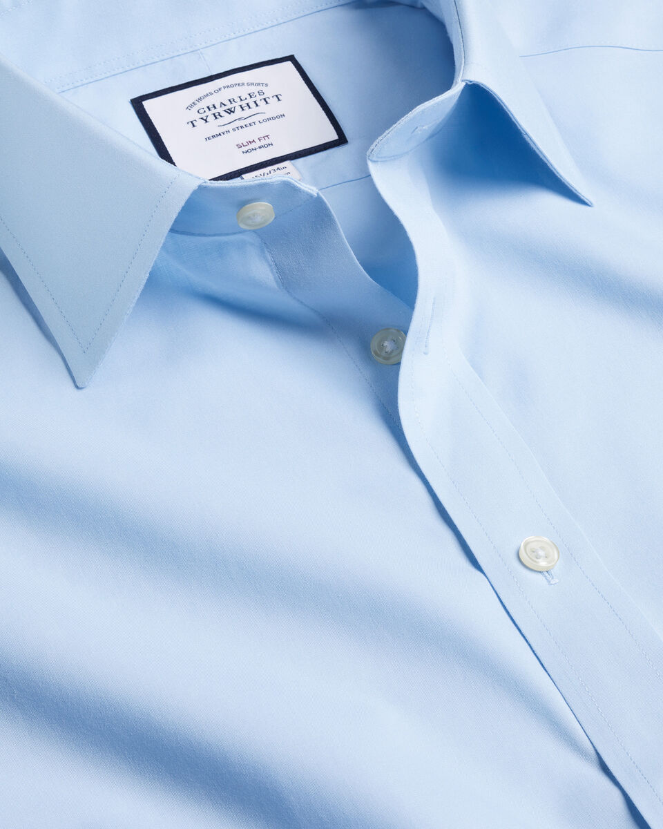 Classic Fit Non-Iron Poplin Shirt - Sky Blue