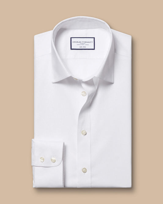 Classic Fit Non-Iron Poplin Shirt - White