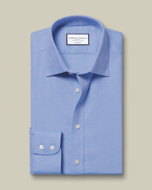 Non-Iron Royal Oxford Extra Slim Fit Shirt - Ocean Blue