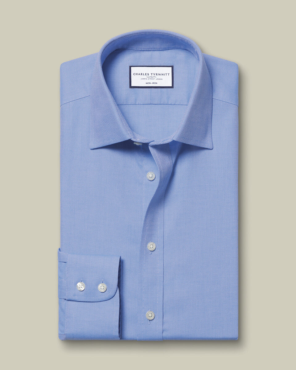 Non-Iron Royal Oxford Slim Fit Shirt - Ocean Blue